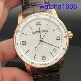 Swiss AP Wrist Watch CODE 11.59 Series 41mm Automatic Mechanical Fashion Casual Mens Swiss Famous Watch 15210OR.OO.A099CR.01 White Form Table