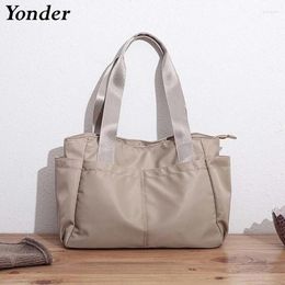 Evening Bags Solid Big Casual Nylon Shoulder Bag Women's Handbag Large A4 Fabric Cloth Tote For Women 2024 Ladies Hand China