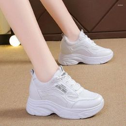 Casual Shoes Sports Women's 2024 Mesh Breathable Thick Sole Increase Versatile Vulcanized Small White Zapatos De Mujer