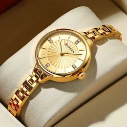 Wristwatches CURREN Luxury Women Bracelet Quartz Watches For Magnetic Watch Ladies Sports Dress Wrist Clock Relogio Feminino d240417