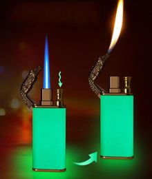 Creative Inflatable Torch Gas Jet Lighter Windproof Metal Dual Flame Switching Cigarette Pipe Turbo Lighter Butane Smoking Accesso5283082