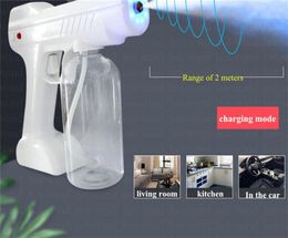 High Tech Wireless Charging Spray Gun 800ml UV Disinfection Gun Handheld Blue Nano Portable Electric Atomizing Spray Machine7465204