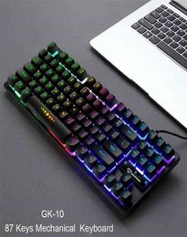 Luminous Gaming Mechanical Keyboard 87 Keys With RGB LED Backlit USB Wired 15M Keybord Waterproof MultiMedia For Tablet Desktop 23836701
