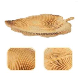 Plates Snack Candy Plate Wood Jewelry Tray Decorative Dessert Desktop Leaves Shape Wooden Home Leaf Serving Household