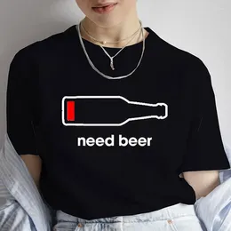 Women's T Shirts For Women Need Beer Street Style Print Tshirts Clothing O-Neck Breathable Summer Short Sleeve Hip Hop Tshirt