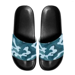 Slippers High Quality Men Household Bath Sandals Blue Camouflage Beach Breathable Casual Flat Shoes EVA Sole Anti-Slip Design