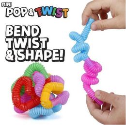 DHL Mini tube Sensory Tube Twist Tubes Toy Stress Anxiety Relief Squeeze Stretch Telescopic Bellows Extension Spring Pipe Finger Fun Game Toys5155119