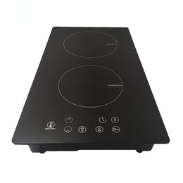 High Quality Touch Control Luxury Domino 2 Burners Build-in and Table-top Double Induction Cookers