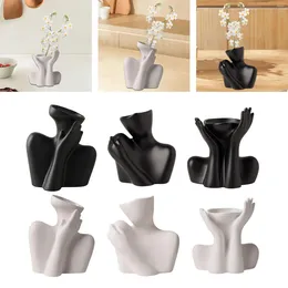Vases Ceramic Vase Container Portable Decor Accessories Plant Holder For Kitchen Wedding Desktop Dried Flower Arrangement Living Room