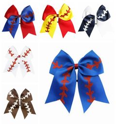 Softball Team Baseball Cheer Bows Girls Fashion Rugby Swallowtail Ponytail Hair Holders Bow Girls Hair Band Hair Accessories 8 Inc4999136