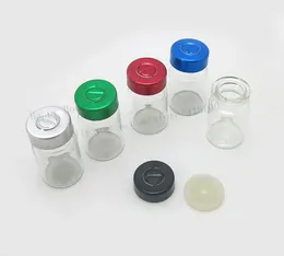 Storage Bottles 100pcs/lot 5ml Clear Empty Small Mini Butyl Silicone Rubber Stopper Glass Vials Jar