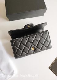 NEW Wallets Luxury Brand design 50095 Letter plaid CC chain Clutch lambskin diamond pattern pouch women039s le boy Long wallet 9525413