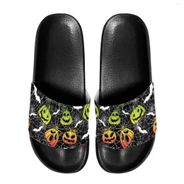 Slippers Men Halloween Outdoor Beach Casual Flat Shoes EVA Sole Anti-Slip Design Household Bath Sandals PU Upper Easy To Clean