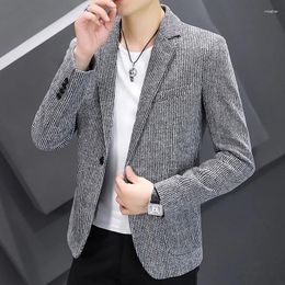 Men's Suits The Main Promotion Of Vertical Bar Loose Casual Trend Suit Wool Slim Small Jacket