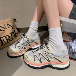 Kvinnor Walking Shoes Sock Sneakers - Mesh Slip On Air Cushion Lady Girls Modern Dance Shoes Platform Loafers Sneakers