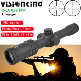 Visionking Wide Angle 2-10x32 FFP Riflescope Illumination Target Shotting Tactical Mil-Dot Rifle Scope Night Sniper First Focal Plane Optical Sight For .223 .308