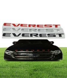 For Everest Car Front Head Emblem Logo Sticker Bage Letters Nameplate Decals2620324