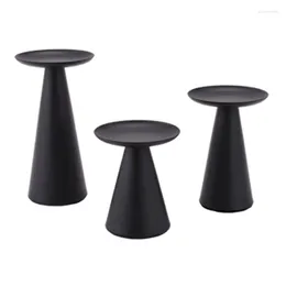 Candle Holders Promotion! Black Set Of 3 Retro For Pillar Candles Holder Centrepiece Table Deco