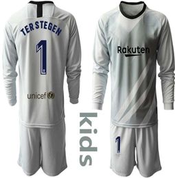 HOT 2019 2020 Youth Long Ter Stegen Goalkeeper Jerseys Kids Kit Soccer Sets #1 Ter Stegen Kid Boy Goalkeeper Jersey Uniform Sets4945550