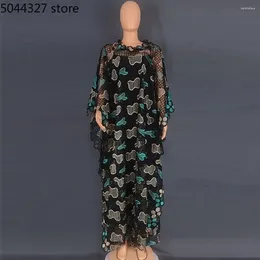 Ethnic Clothing Dashiki African Maxi Dress Women Batwing Sleeve Boubou Africa Fashion Solid Hollow Out Sexy Robe Long