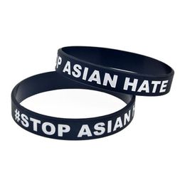 Jelly 1Pc Stop Asian Hate Sile Rubber Bracelet Against Racial Discrimination Slogan Jewellery Adt Size Drop Delivery Bracelets Dhuok
