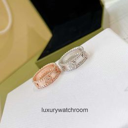 High End designer rings for vancleff four leaf clover kaleidoscope ring narrow version v gold 18k live broadcast ring women do not fade Original 1:1 With Real Logo