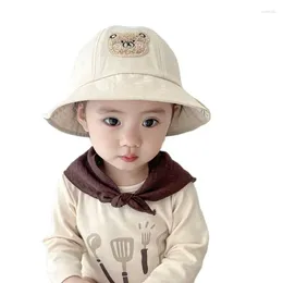 Berets Doit 2024 Autumn Baby Kids Bucket Hats Summer Cartoon Bear Child Sun Panama Cap Boy Girl Outdoor Beach Fisherman Hat