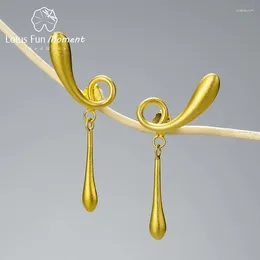Stud Earrings Lotus Fun Moment 18K Gold Unusual The Fleeting Years Twist For Women 925 Sterling Silver Fashion Jewelry