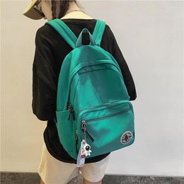 Backpack 2024 Solid Colour Fashion School Bag College Student Trendy Travel Unisexy Laptop Cute Green