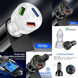 New Universal 7A 48W USB Car Charger Cigarette Lighter Splitter 3 Port Quick Charge 3.0 Fast Charging Ports