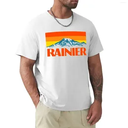 Men's Polos Mt Rainier National Park T-Shirt Summer Clothes Oversized Mens White T Shirts