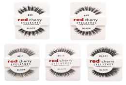 RED CHERRY False Eyelashes Natural Long Eye Lashes Extension Makeup Professional Faux Eyelash Winged Fake Lashes Wispies Hand Made1785367