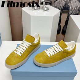 Casual Shoes 2024 Low Top Flat Heels Lace Up Women Concise Comfortable Leather Round Toe Retro