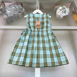 New baby skirt girls partydress Size 110-160 CM kids designer clothes Multi color cross stripe design Princess dress 24April