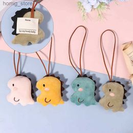 Plush Keychains Cute Dinosaur Name Sticker Pendant Cartoon Animal Plush Stuffed Doll Anti-lost Mark Name Tag Charm Keychain Bag Decor Y240415