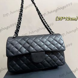 Ladies Shoulder bag Leather Cross Body Bags matte so black Chain Handbags Multi Pochette Large Capacity Wallet Purse 3 size 17cm 19cm 25cm