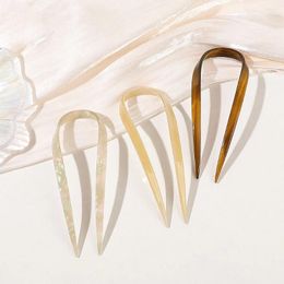 Hair Clips Korean Style U Shaped Fork Sticks Acetate Hairpins For Women Simple Styling Tools Holder