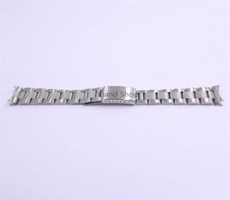 CARLYWET 19 20mm Stainless Steel Silver Middle Polish Hollow Curved End Solid Screw Links Watch Band Strap Old Style Bracelet293H2029630