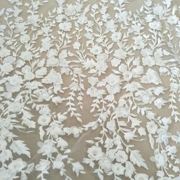 flower lace fabric bridal lace fabric 130cm width ivory wedding dress lace fabric sell by yard 240407