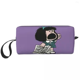 Storage Bags Mafalda Protesting Makeup Bag For Women Travel Cosmetic Organiser Fashion Classic Cartoon Toiletry