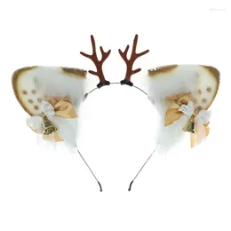 Hair Clips Reindeer Ear Headbands For Animes Theme Gatherings Movie Enthusiasts With Small Bells Teens Adult