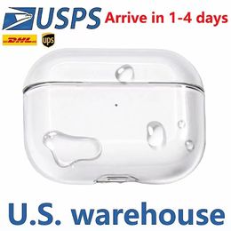 USA Stock for 2 3 Air Pod Max Earphones Accessories Solid Silicone Cute Protective Headphone Cover Airpod Pro 2nd Generation TPU Shockproof Case