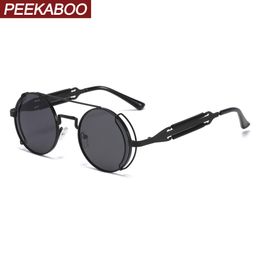 women retro steampunk sunglasses male vintage 2020 black red men sun glasses round metal frame uv400 summer party9131080