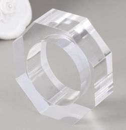 Acrylic Octagon Napkin Rings Transparent Decorative Napkin Buckle For Wedding Banquet Party Dinner Table De jllvVv4324019