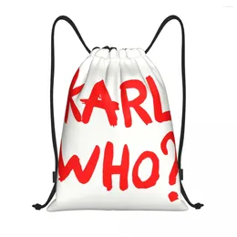 Shopping Bags Custom Red Karl Who Slogan Drawstring Backpack Women Men Lightweight Gym Sports Sackpack Sacks For Training