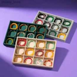 Accessories Packaging Organisers Velvet Jewellery Tray Bracelet Display Plate 12 Grid Bracelet Storage Plate Jewellery Display Plate Y240417