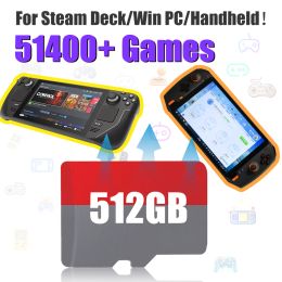 Cards Batocera TF/Game Card Prefect for Steam Deck/WIN600 Handheld Game Console/PC 512GB With 51400 Games for PS3/PS2/PS1/WII/N64/MAME
