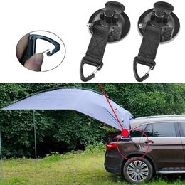 4 Pcs Outdoor Suction Cup Anchor Tie Down Camping Tarp Car Side Awning Pool Tarps Tents Securing Hook Multi Tool Camping Gear