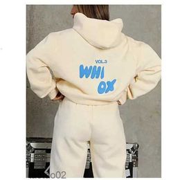 Hoodies Designer White Women Tracksuits Two Pieces Sets Sweatsuit Autumn Female Hoody Pants with Sweatshirt Ladies Loose Jumpers Woman ClothesP6I4