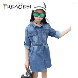 Girl Dresses YUBAOBEI Fashion Jean Shirt Dress For Girls Spring Kids Jeans Teen Denim Clothes Casual Child